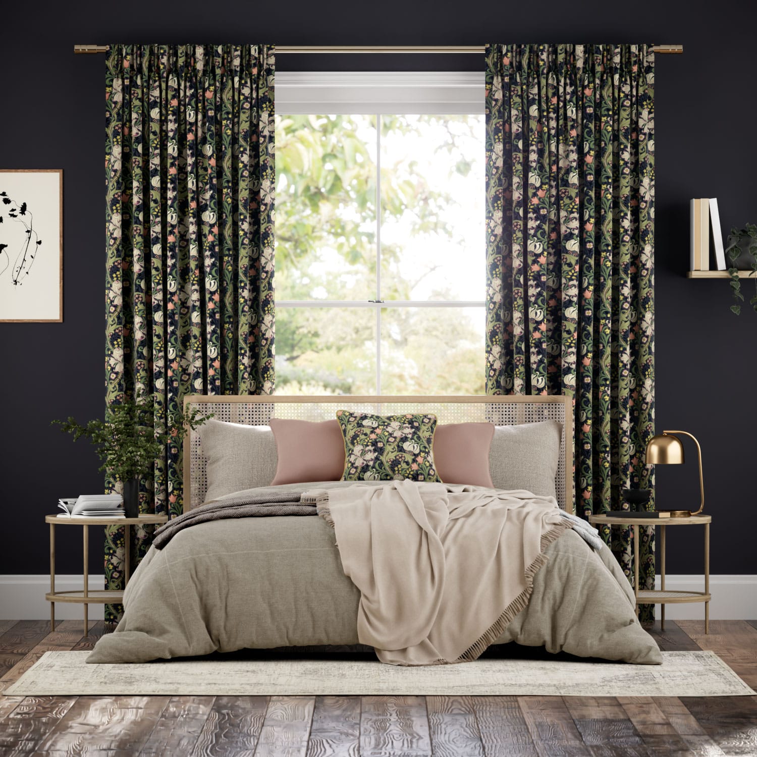 ウィリアムモリス ゴールデンリリー ダスク カーテン