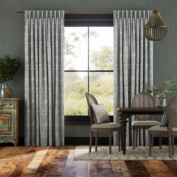 ウィリアムモリス　ハニーサクル&チューリップベルベット　ピューター カーテン