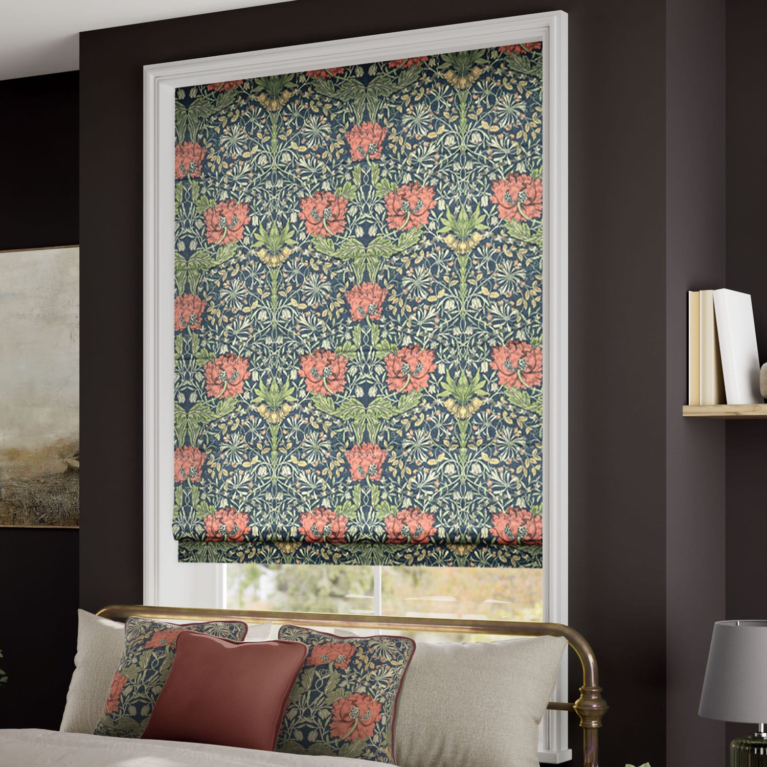 ウィリアムモリス ハニーサクル&チューリップベルベット バーミリオン