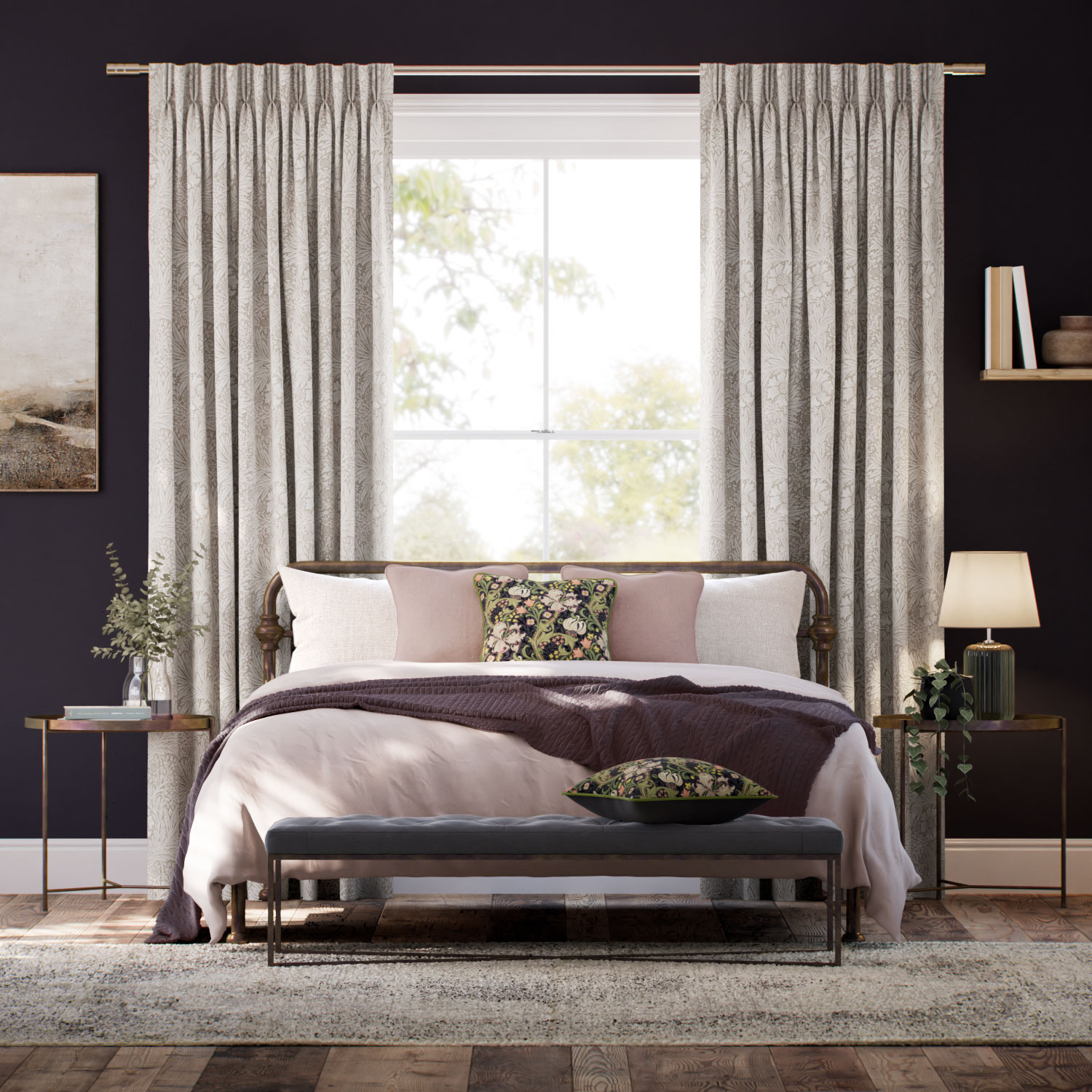 ウィリアムモリス マリーゴールド リネン ジャガード織 カーテン