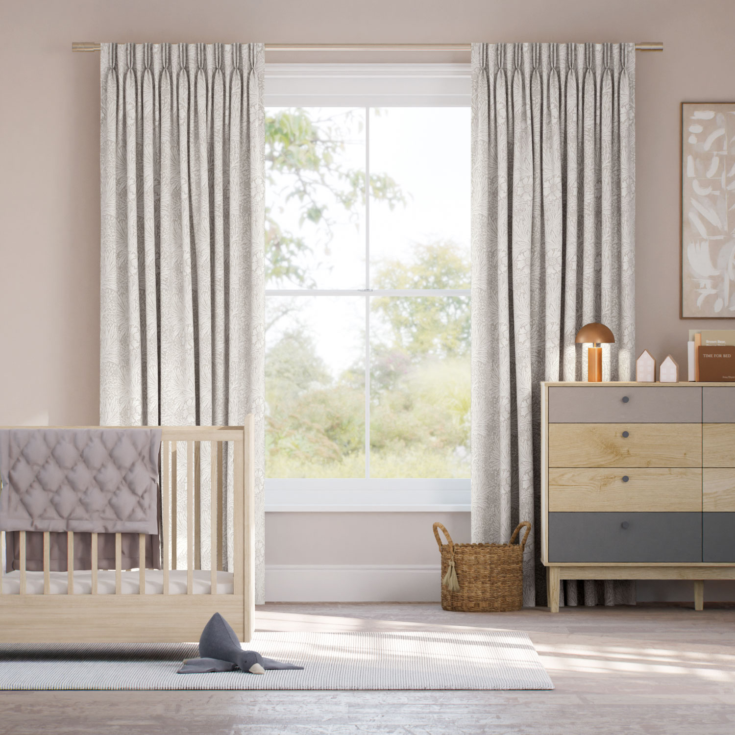 ウィリアムモリス マリゴールド オイスター ジャガード織 カーテン