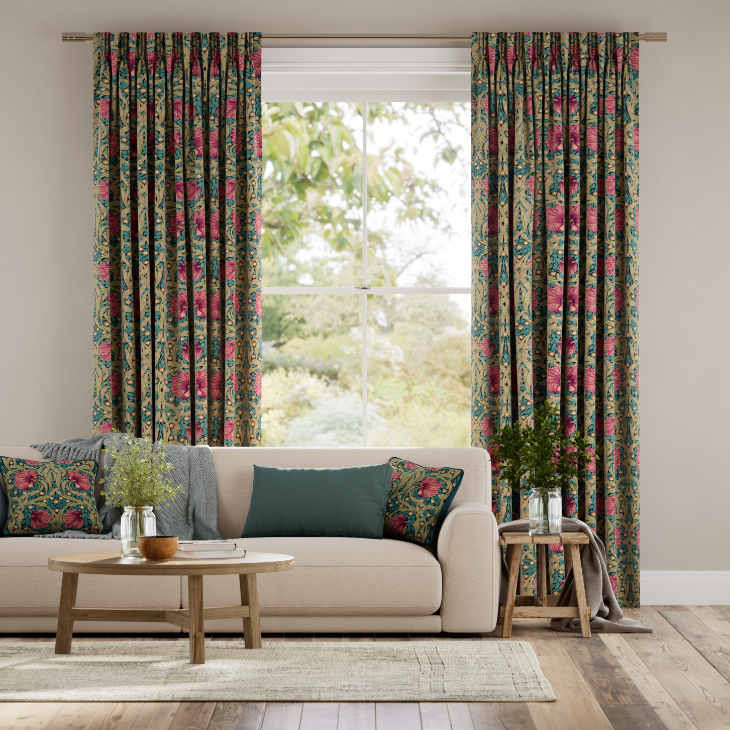 ピンク&パープルカーテン Tuiss Decor | ブラッシュ、ローズ