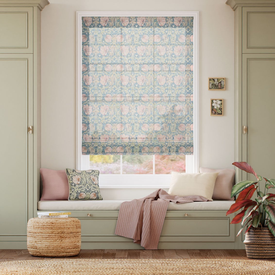 ウィリアムモリス ピンパーネル ボイル ブラッシュ ローマンシェード