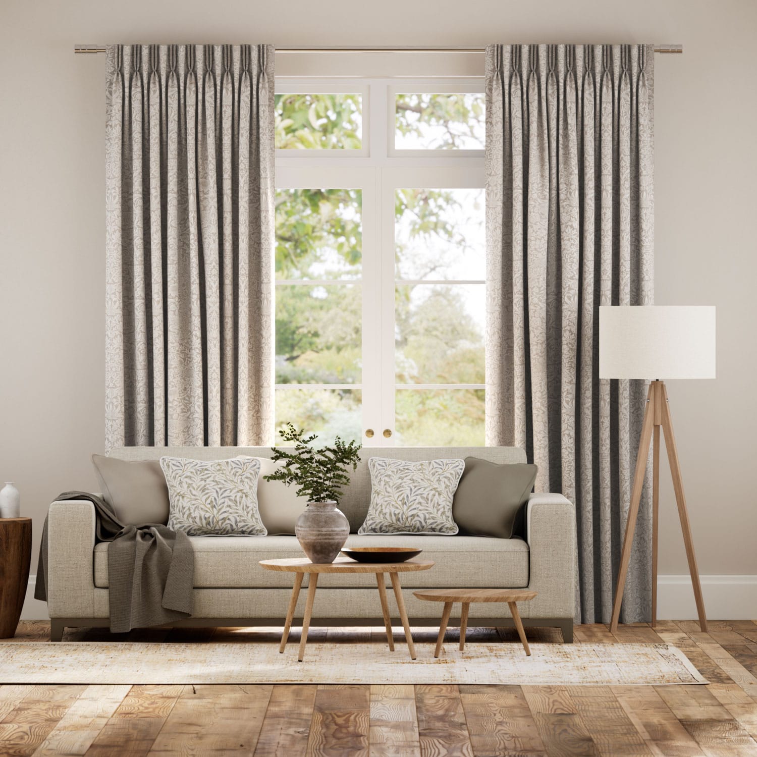 ウィリアムモリス いちご泥棒 ジャガード リネン カーテン