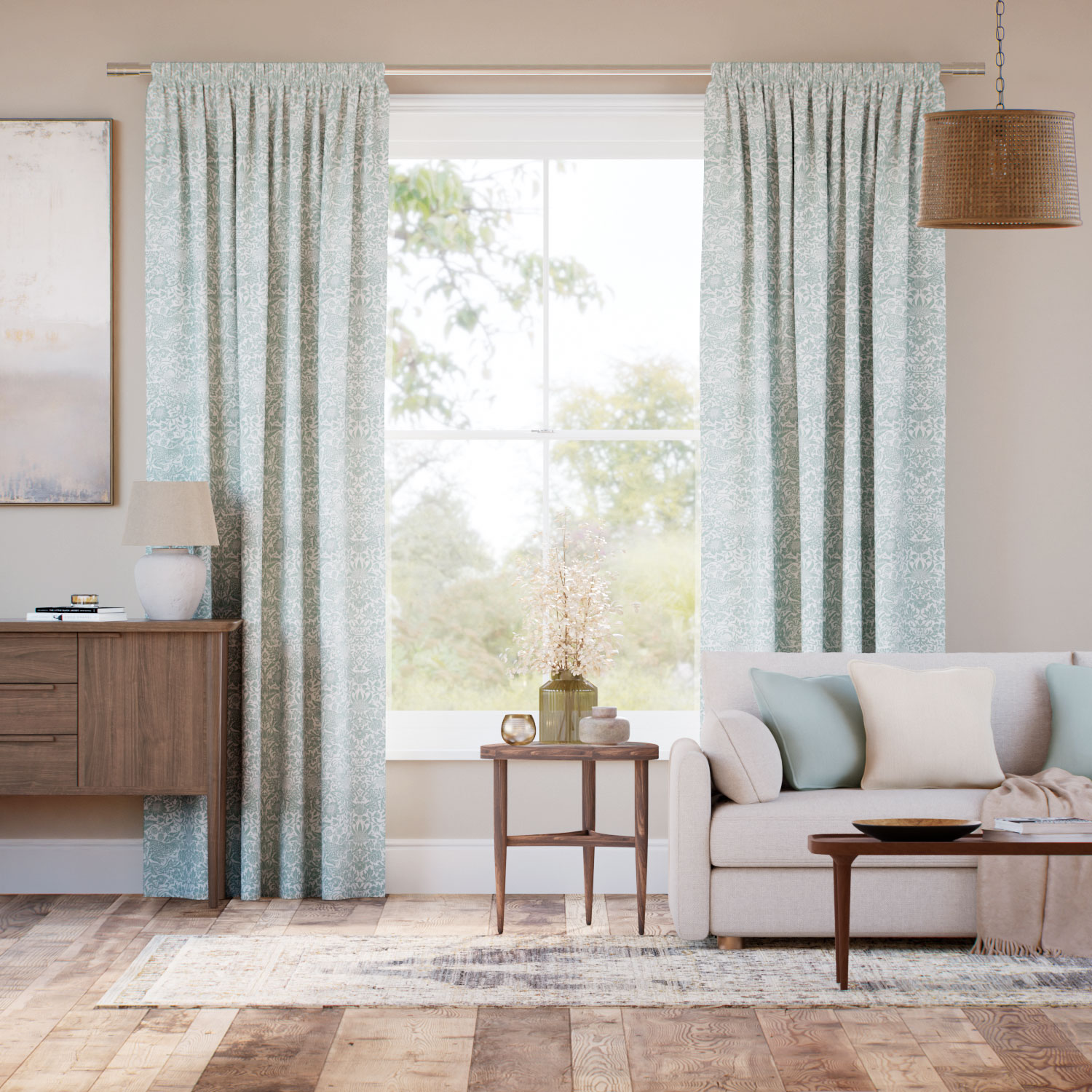 ウィリアムモリス いちご泥棒 オパール ジャガード織　 カーテン