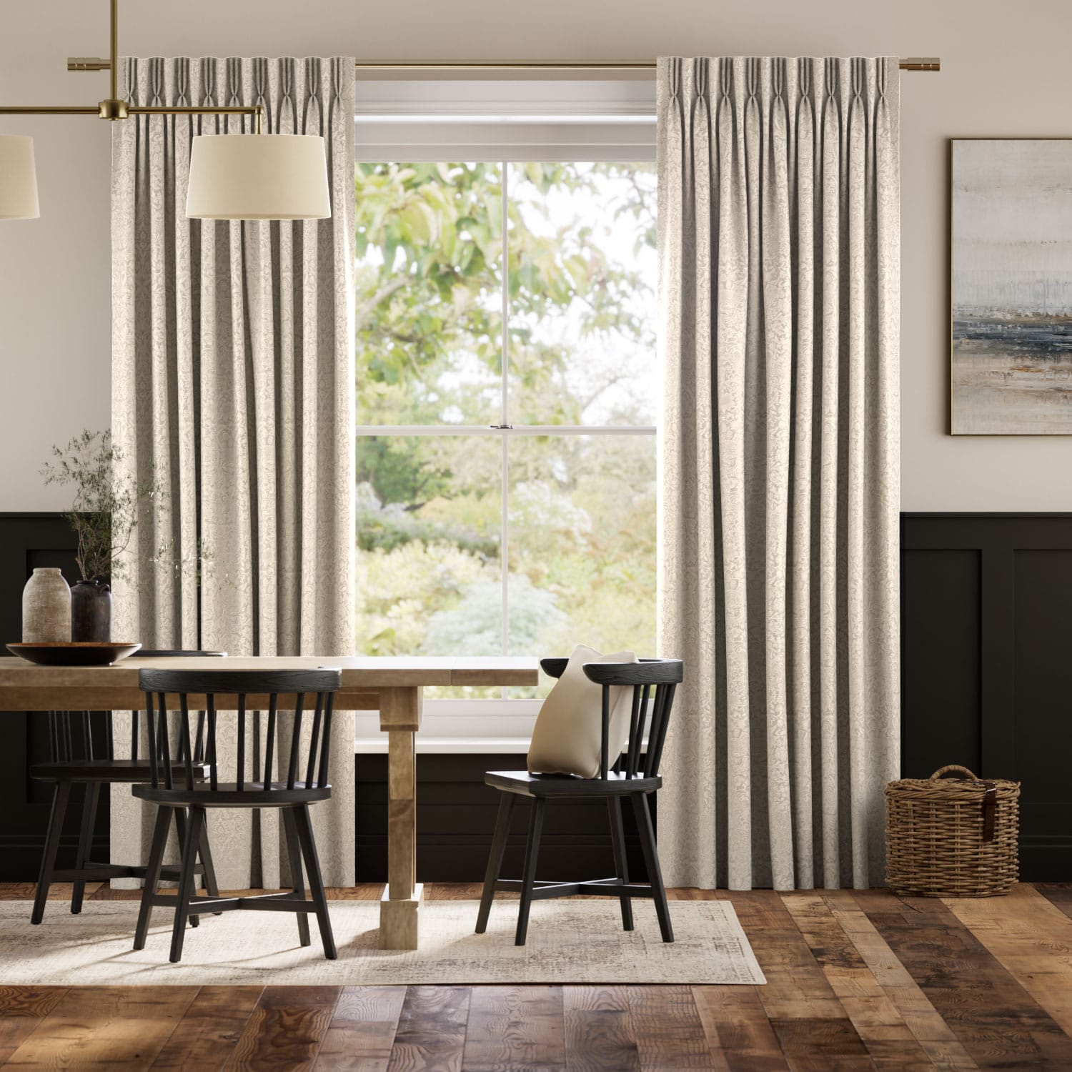 ウィリアムモリス いちご泥棒 ソフトゴールド ジャガード織 カーテン