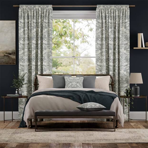 ウィリアムモリス　いちご泥棒　マナーグレー カーテン サムネイル写真