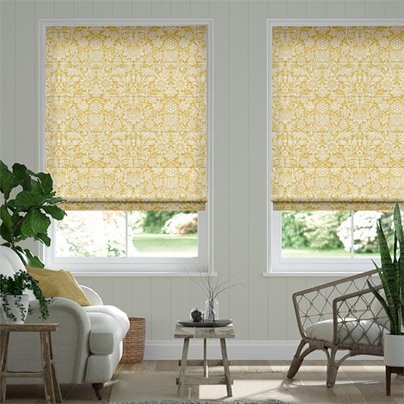 William Morris -ウイリアムモリス サンフラワー ハニー ローマンシェード