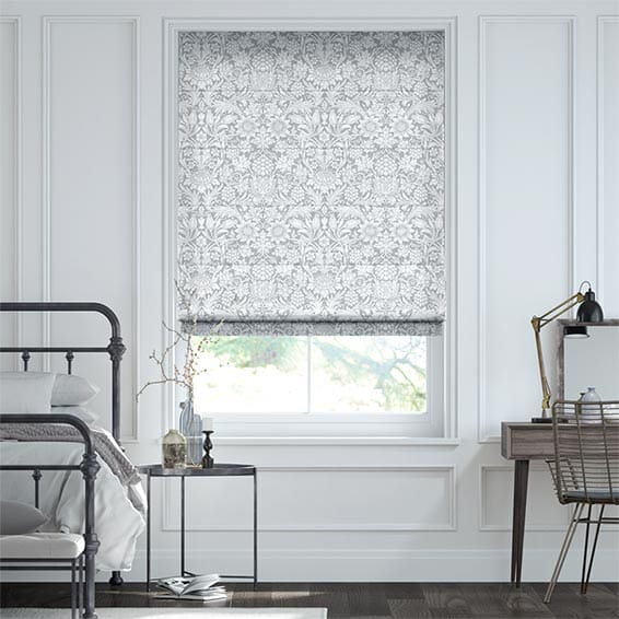 William Morris -ウィリアムモリス　サンフラワー　シルバーグレー ローマンシェード