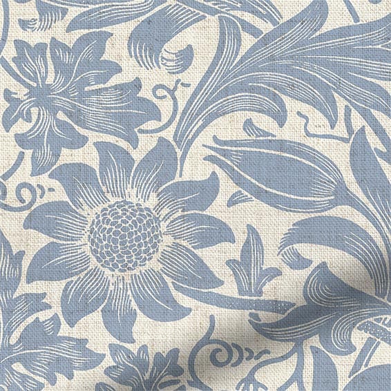 William Morris -ウイリアムモリス　サンフラワー　ビンテージブルー カーテン