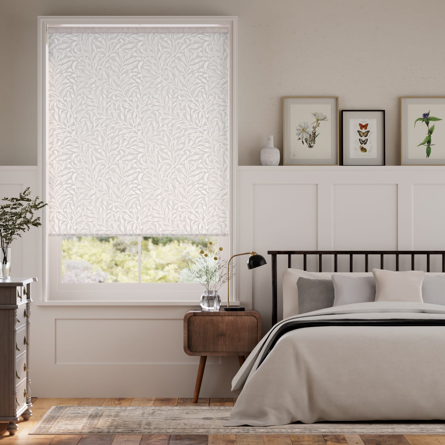 ウィリアムモリス ウイローバウ オイスター ジャガード織 ロールスクリーン