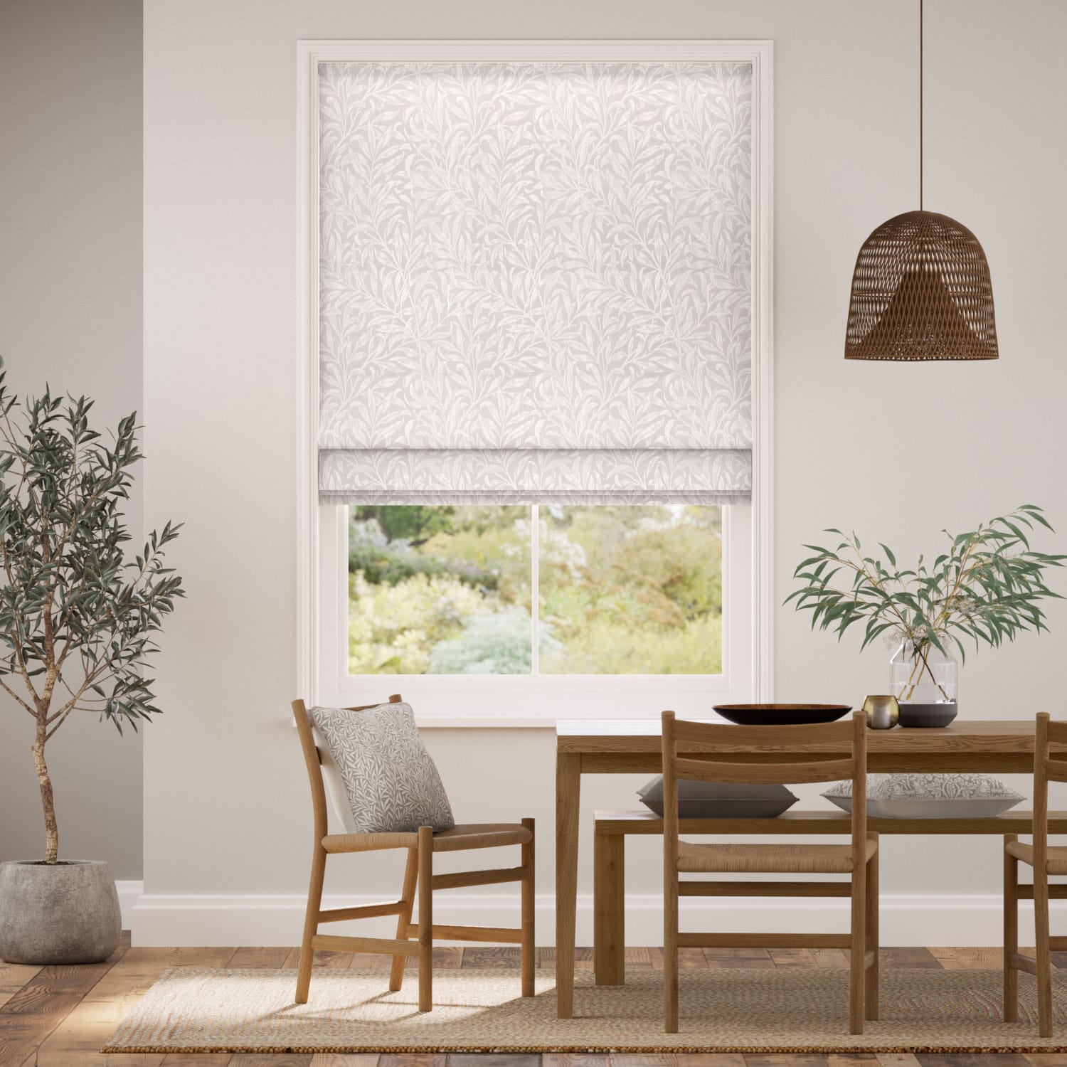 ウィリアムモリス ウイローバウ オイスター ジャガード織 ローマンシェード