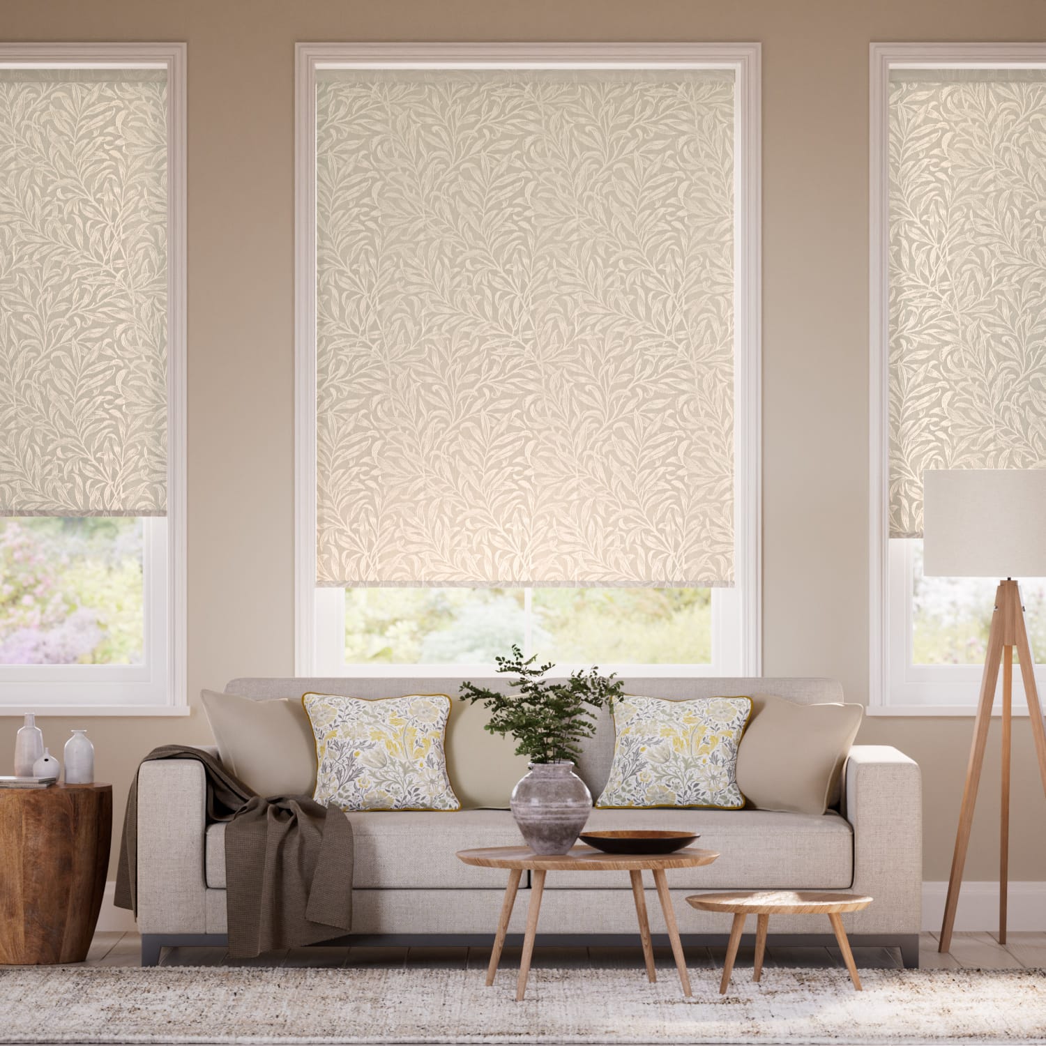 ウィリアムモリス ウイローバウ ソフトゴールド ジャガード織 ロールスクリーン