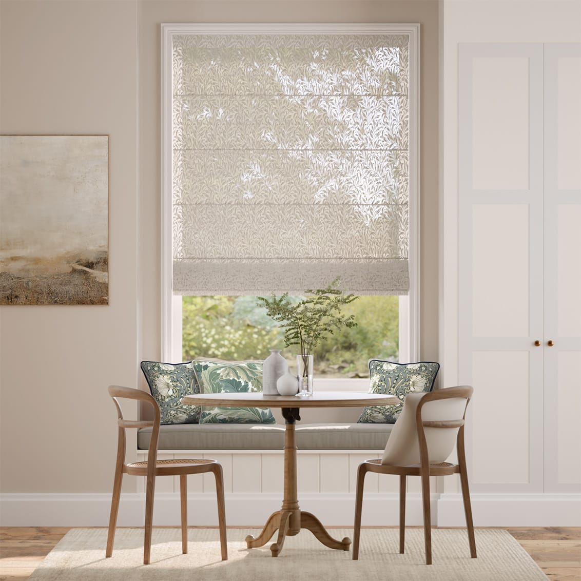 ウィリアムモリス ウイローバウ リネン　ボイル ローマンシェード