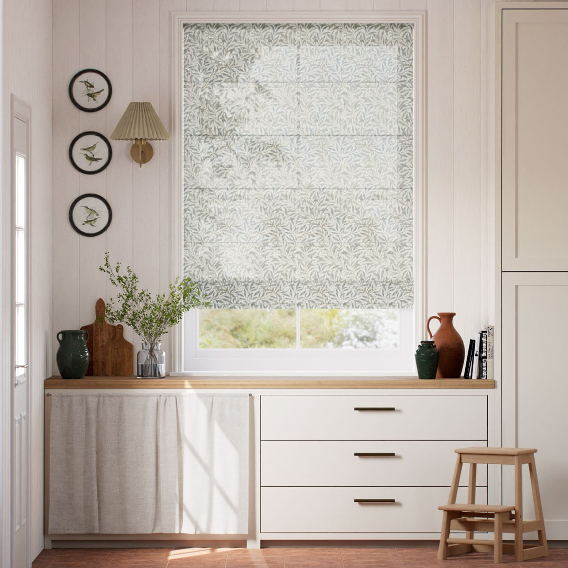 ウィリアムモリス ウィローバウ ボイル ミンク ローマンシェード