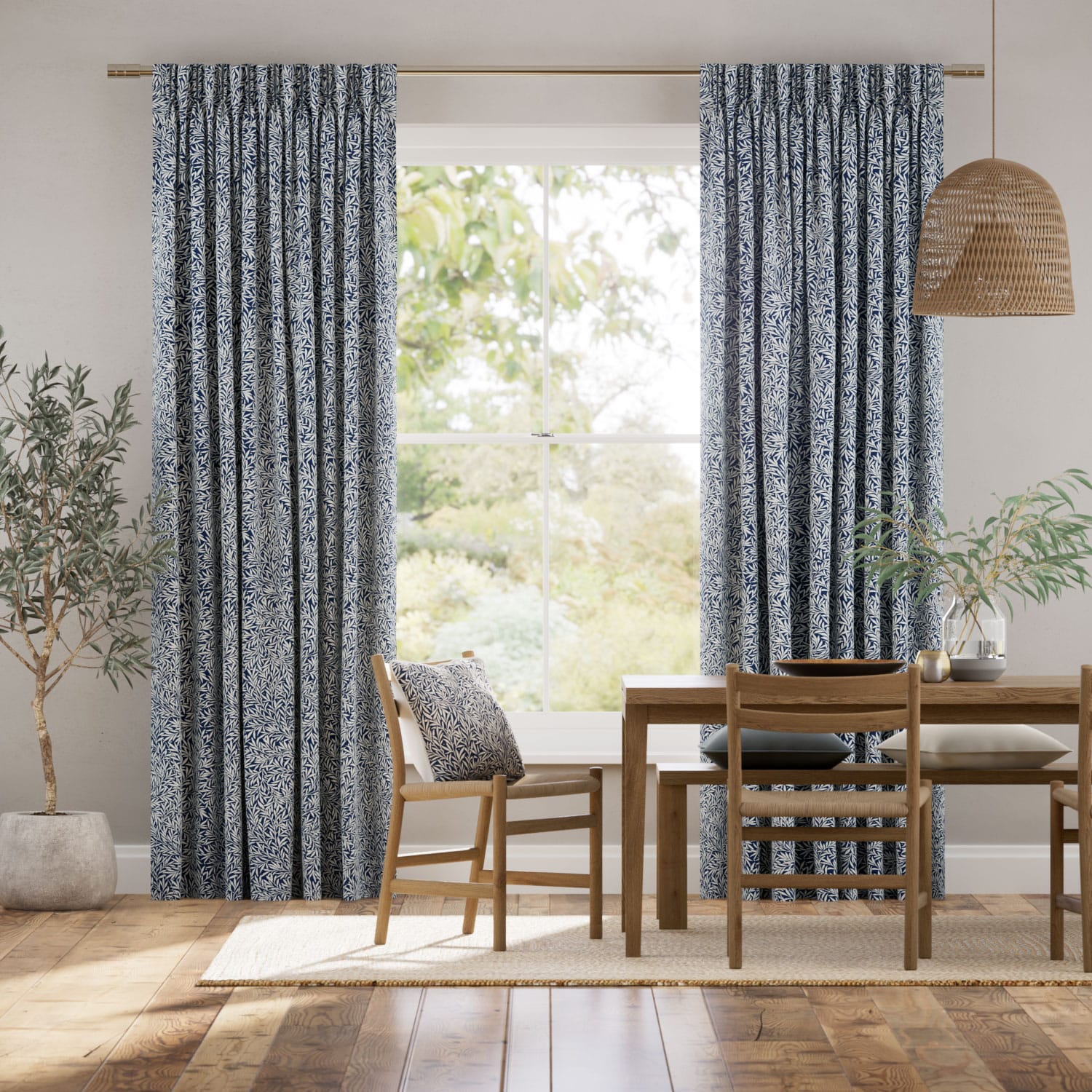 ウィリアムモリス ウイロー インク カーテン