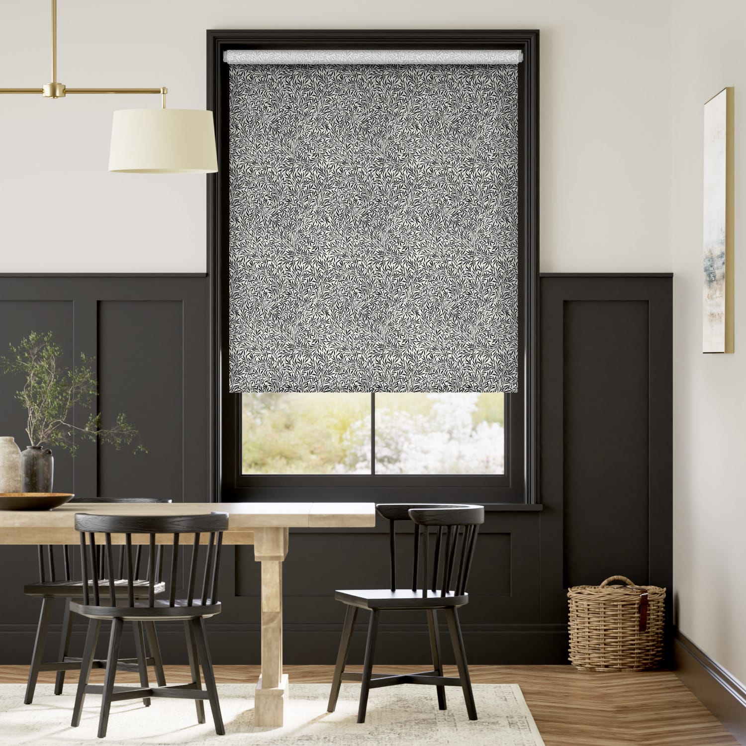 ウィリアムモリス ウイロー オニキス ロールスクリーン