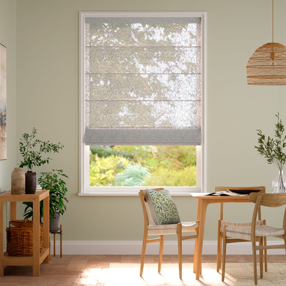 ウィリアムモリス ウイロー ミスト　ボイル ローマンシェード