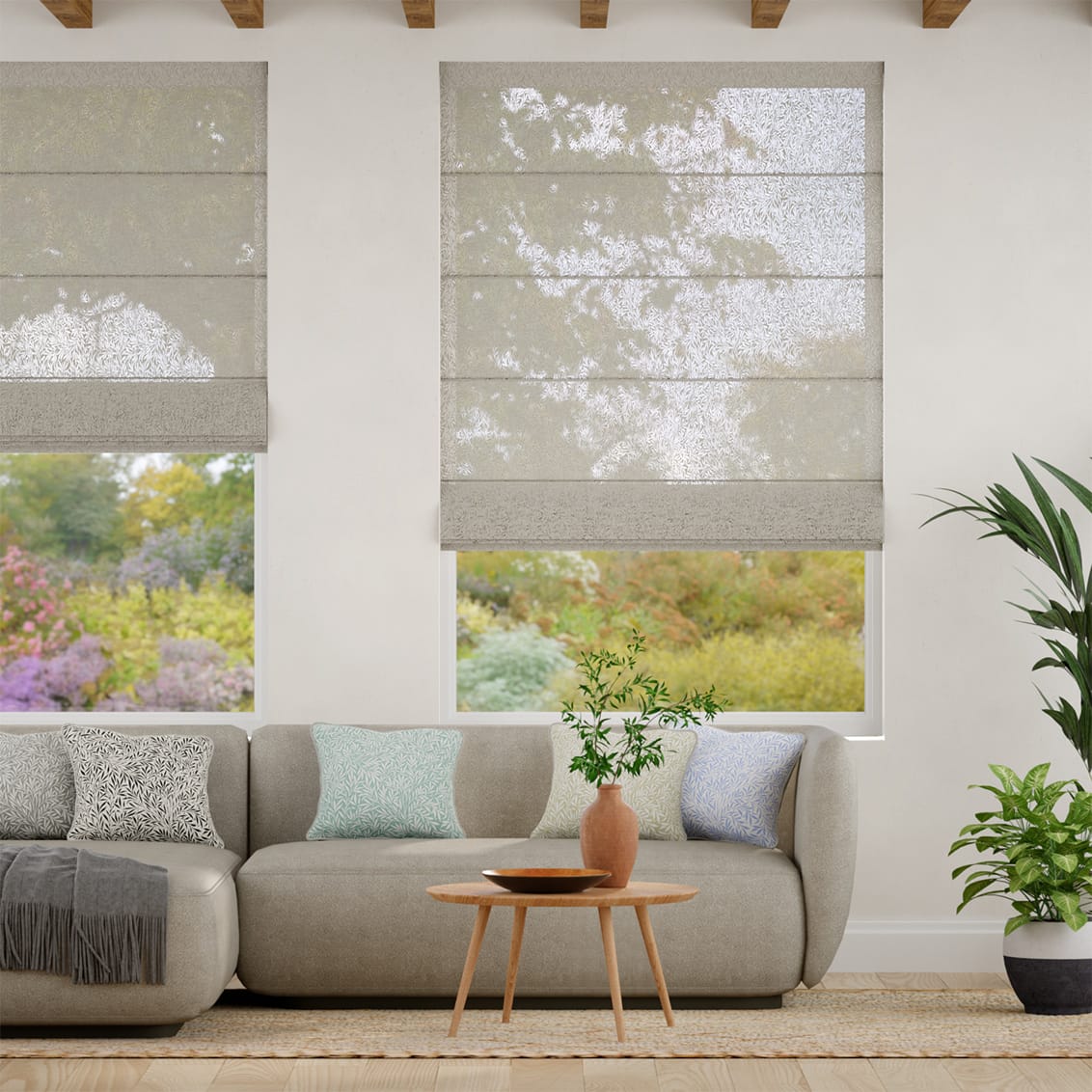 ウィリアムモリス ウイロー ペブル　ボイル ローマンシェード